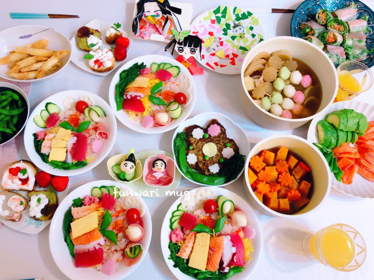 200228キャラ弁レシピ お花いっぱいひなまつり弁当- YouTube