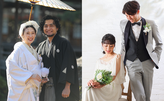 和装２点＋洋装１点スタジオプラン奈良の和装前撮り・フォトウエディングのスタジオゼロ