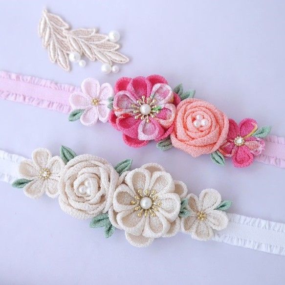 ベビーヘアバンド 和風 つまみ細工の通販 by yuka's shopラクマ