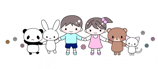 手をつなぐ子供たちと地球 イラスト素材4441821- フォトライブラリ