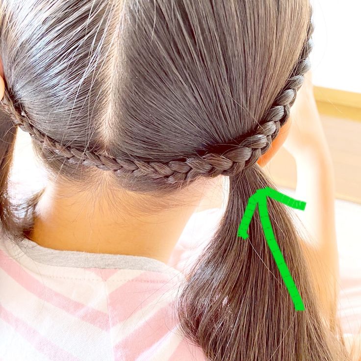 お団子風ツインテール 簡単三つ編み子供ヘアアレンジ！不器用でも失敗しない
