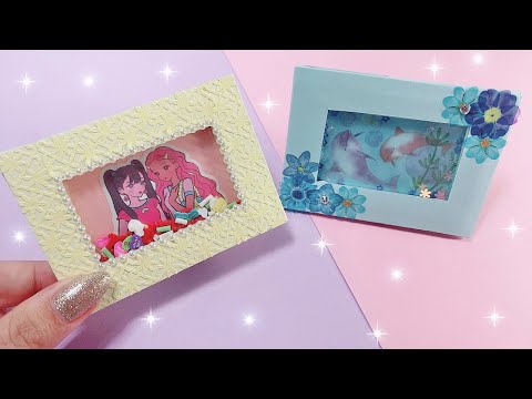 折り紙 紙のフォトフレーム作り方簡単🔰初心者向けDIY紙の写真立て 画用紙で手作り額縁 ペーパーフォトフレーム