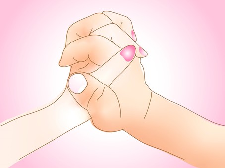 手を繋ぐ男女のイラストの写真・画像素材-Snapmart スナップマート