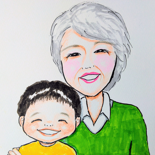 若いおじいちゃんおばあちゃんのイラスト：イラスト無料