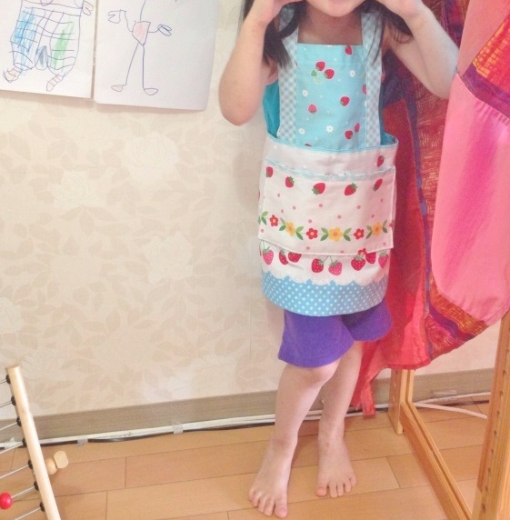 高学年用のエプロンを作る 130−140サイズ なるべく楽に作りたい : ぼまのまいにち、学びと暮らし