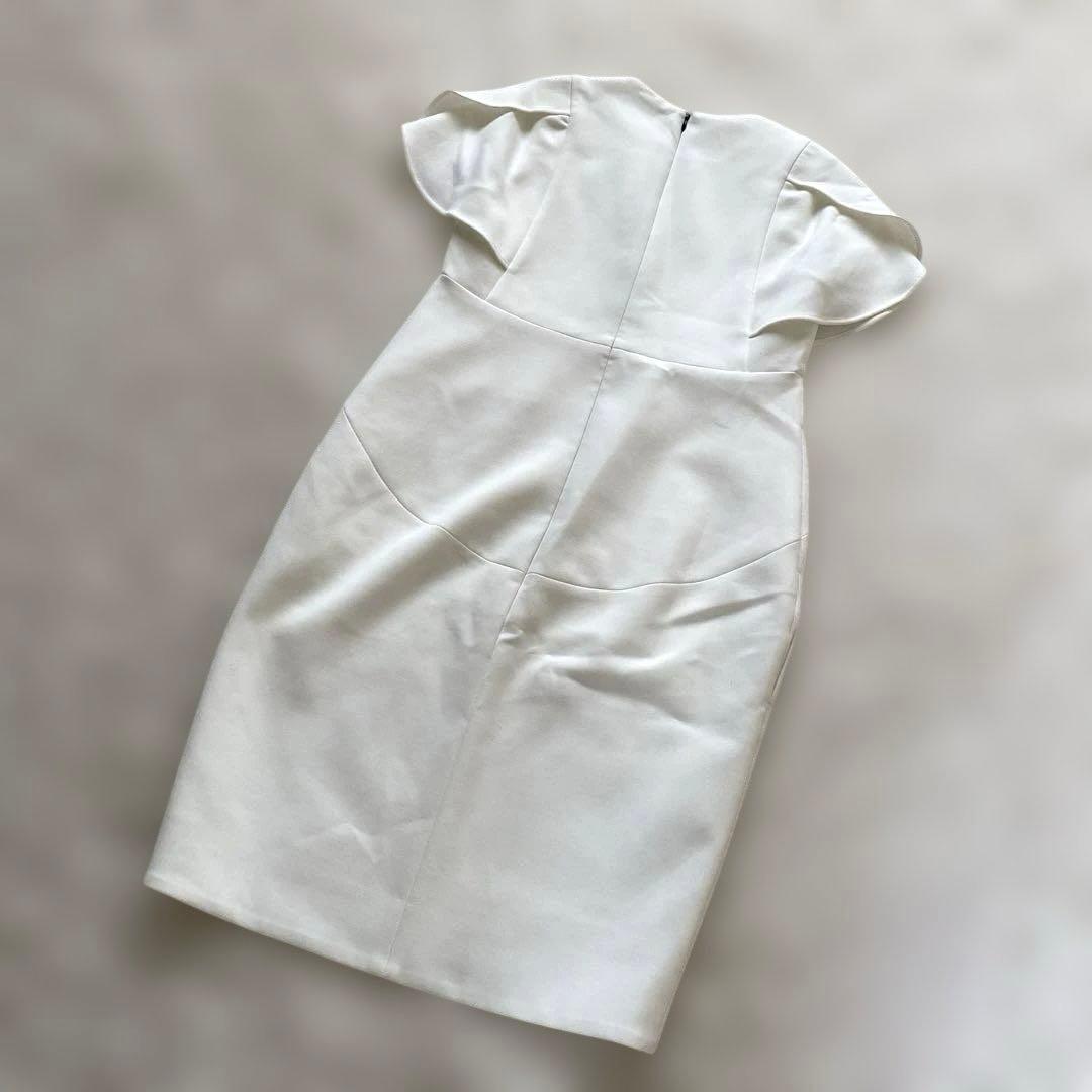 YOKO CHAN ヨーコチャンフレアスリーブパールスリットラインロングドレス ブラック サイズフリー レンタルドレス THE DRESS