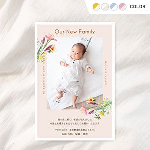 はがきテンプレート 出産報告はがき