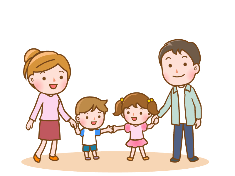 喜ぶ顔の家族の無料イラストフリーイラスト素材集 ジャパクリップ