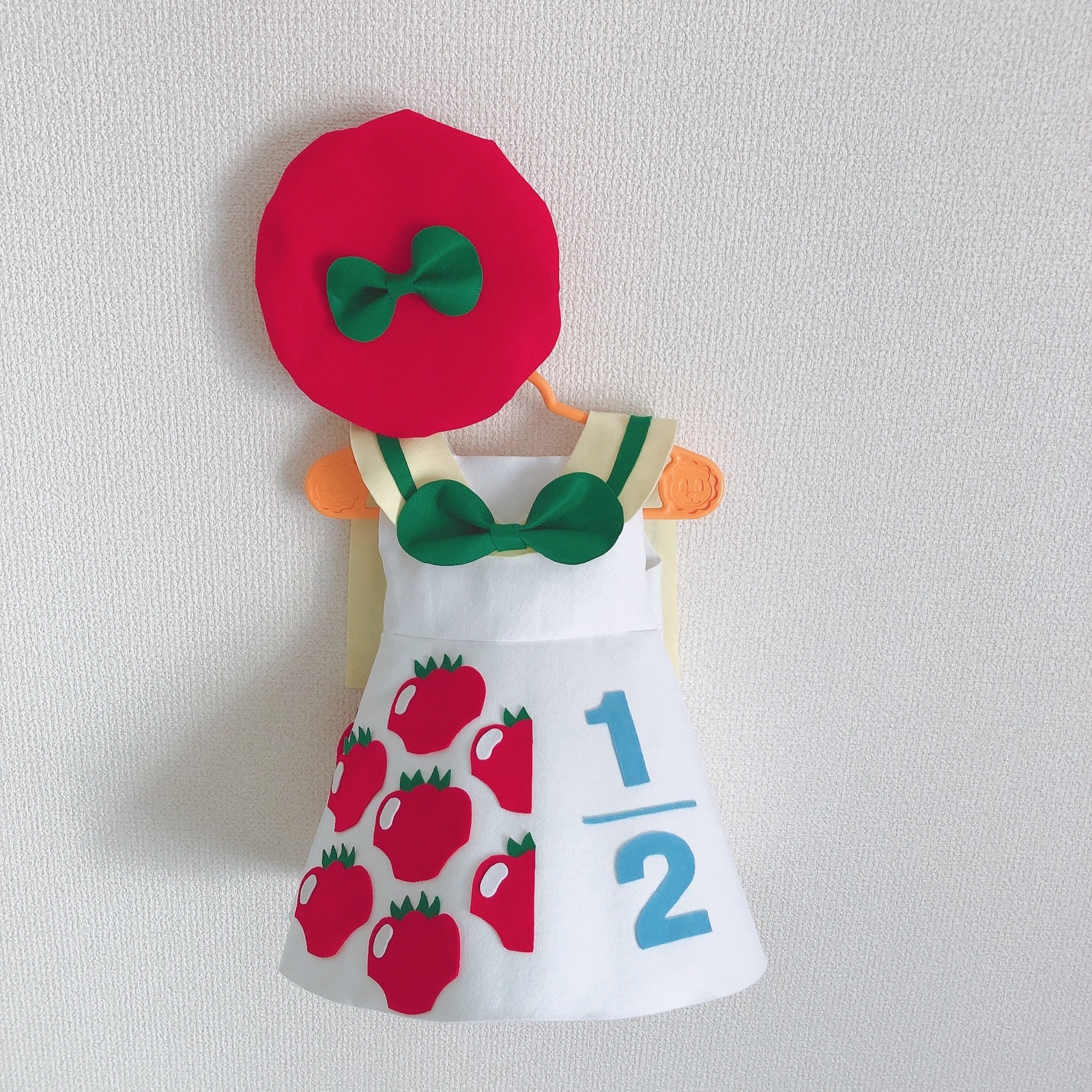 ハーフバースデー キューピーハーフの衣装を作ってみた 制作過程画像アリタイムマシンに乗って