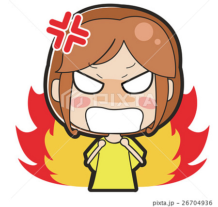 怒る女の子イラストの写真・画像素材-Snapmart スナップマート
