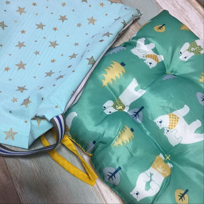 キッズ ざぶとん ≪クッション付≫ 座布団ハンドメイド 日本製 手作り - 入園入学アイテム・帆布バッグ moco rita