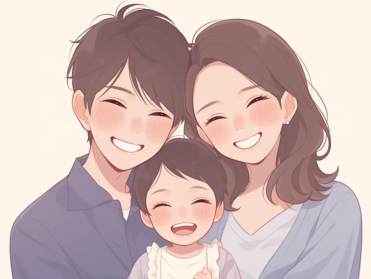 幸せな家族イラスト