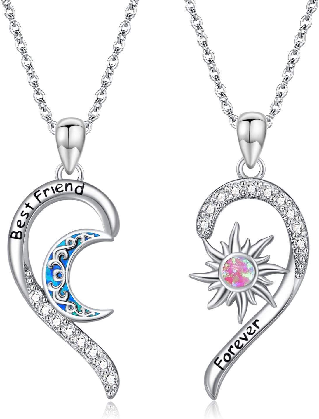 アクセサリー 月と太陽 ペアネックレス カップル お揃い デザイン おしゃれ ユニセックス ジュエリー ギフト 記念日 誕生日 プレゼント 恋人 同士記念 カップルコーデ シンプル 可愛い クール メンズ レディース ペアアクセサリーFlopsymart