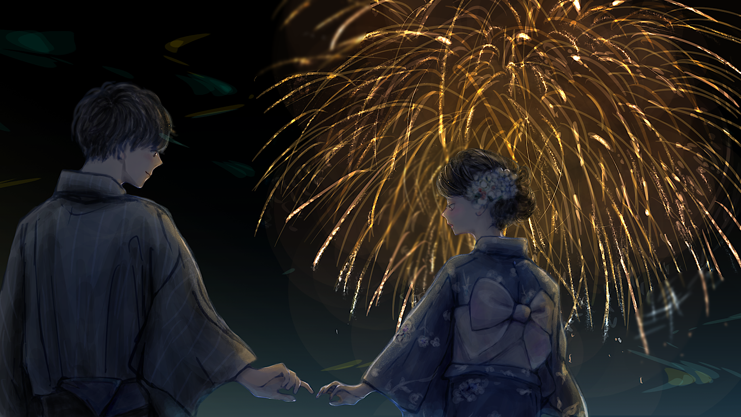 手を繋いでいる仲良しカップルの後ろ姿全身のイラスト素材81870845- PIXTA