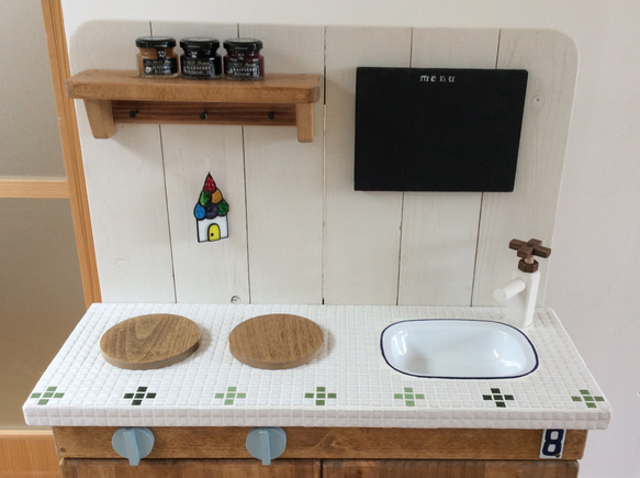 中古白のかわいい おままごとキッチン