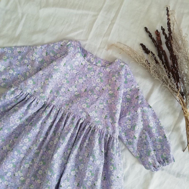 無料型紙 子供服ベビーワンピースドレスの作り方ヘルカハンドメイド