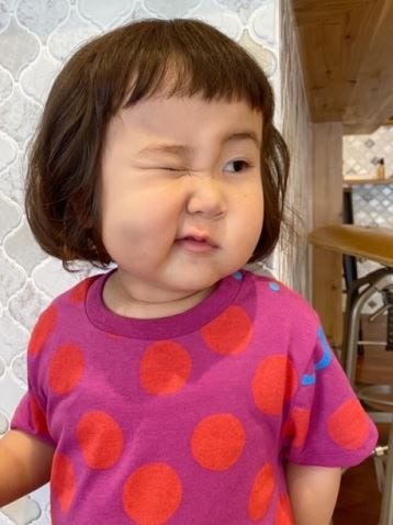 こども専門美容室 チョッキンズ -ぱっつん前髪パッツンぱっつんボブマッシュマッシュ女子チコちゃんせつこおかっぱ1才赤ちゃんのいる生活こどものカットチョッキンズべびすたぐらむキッズベビー服ちびっ子キッズファッションbaby