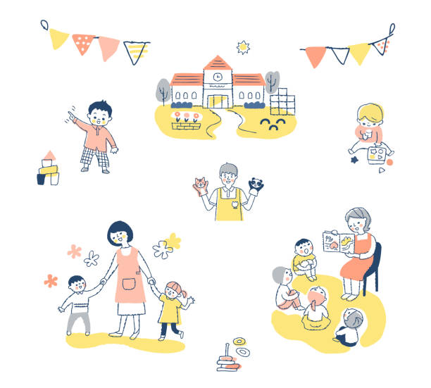 エプロン姿の女性：イラスト無料