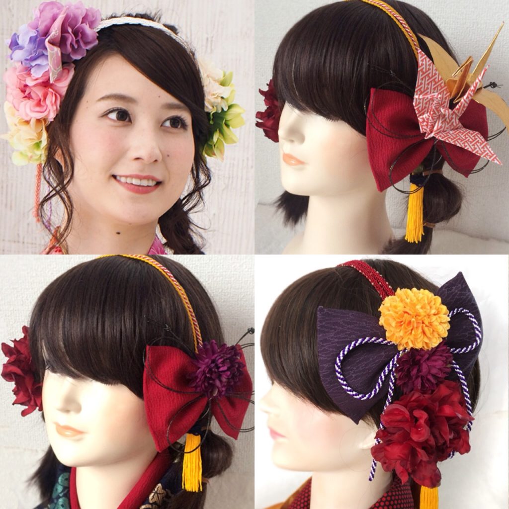 楽天市場 全品対象☆最大1000円クーポン配布中☆10 21まで 髪飾り 卒業式 リボン 小学生 大学生 黒 成人式 ブラック りぼん 雪輪 桜古典柄 縮緬 コーム ヘアアクセサリー 袴 着物 振袖 日本製 和装 : きもの館 創美苑