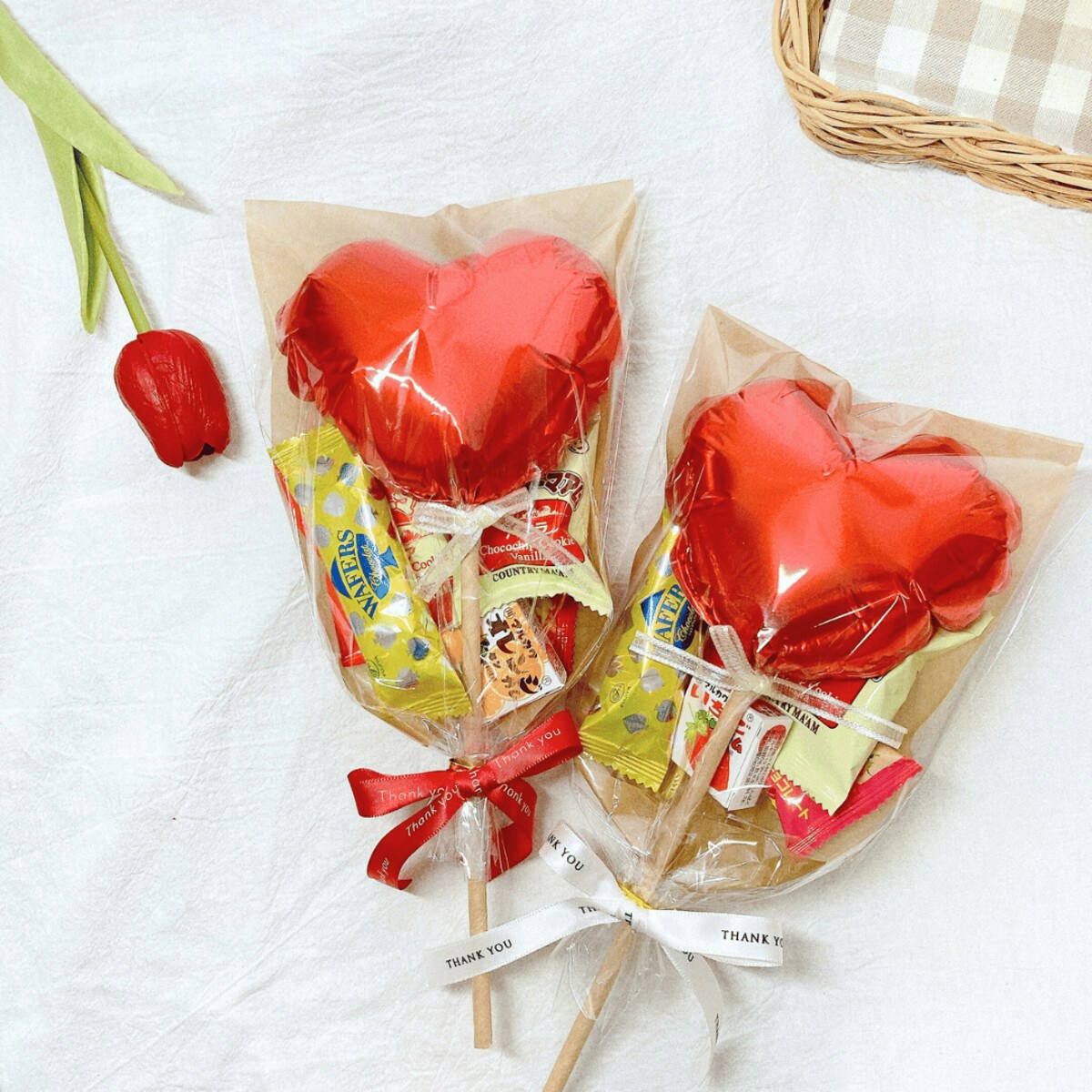 ④お菓子ブーケ☆5本 卒園 卒業 退職 転勤 異動 プレゼント ゴディバ - メルカリ