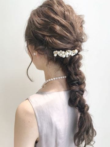 結婚式 編み下ろし 黒髪アレンジ：L207797071フェリーチェ Felice のヘアスタイルホットペッパービューティ