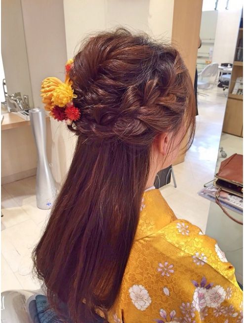 編み込みハーフスタイル京都さがの館