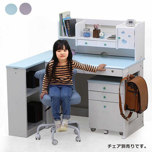 マラソンP5倍 5 10迄 学習デスク 女の子 木製 おしゃれ 2点セット 勉強机 学習机 ワゴン付き 白 ハート柄 パイン材 カントリーデザインホワイト ナチュラル ツートンカラー シンプル 可愛いSizeee