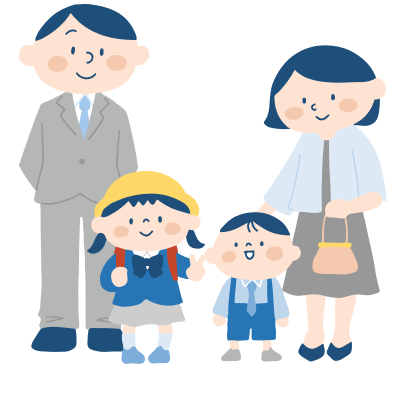 子供が祖父母のイラストを訪ねる先輩が小さな子供を歓迎する無料ベクトル素材