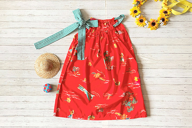 型紙なしで作る カットも縫製も直線のみ！子供服ミニワンピの作り方 子供服DIY