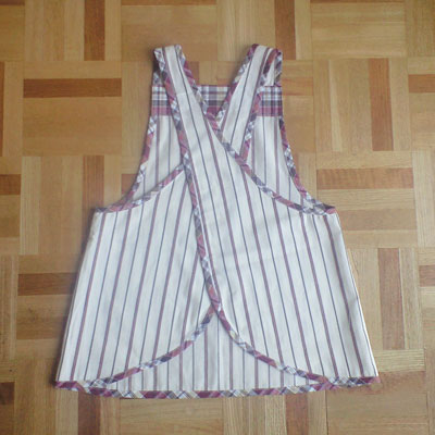 子供用エプロンの作り方ゴムひもを使って着脱簡単 リバーシブルタイプ- わくわく♪ハンドメイド