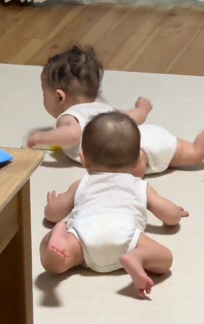 双子もうすぐ1歳 0歳最後の動画！双子と僕Twins and Me - YouTube