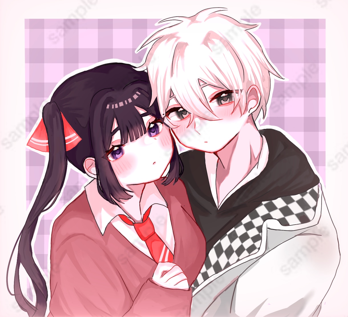 トレス素材 寝ころびイチャイチャトレス素材 - みそのイラスト - pixiv