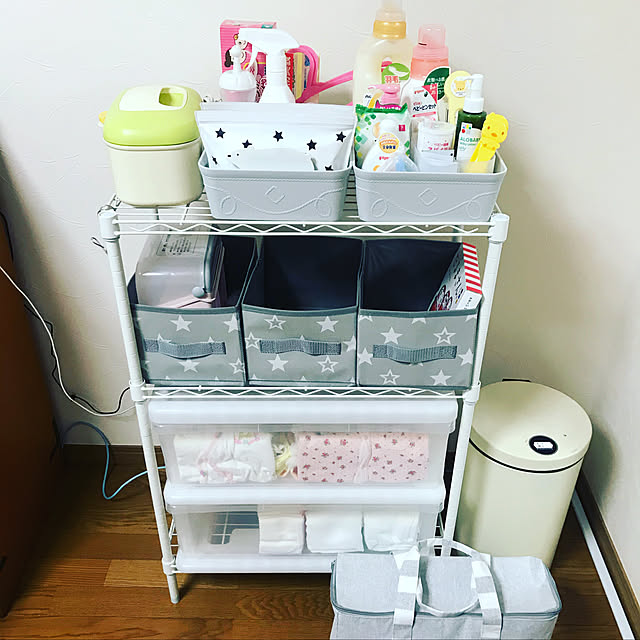 100均×ベビーワゴン！セリアのワゴンストッカーがシンデレラフィットにこ⌇不妊治療→双子妊娠ゼロスタート奮闘記 ⸒⸒