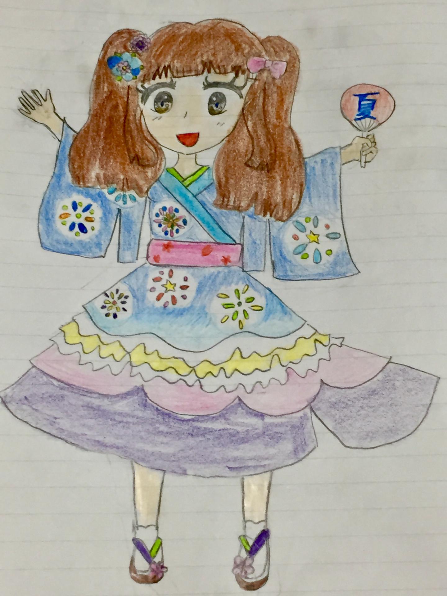 浴衣イラストの書き方！簡単で可愛い夏祭りの浴衣姿の手書き方法 - ゆめまがイラスト描き方