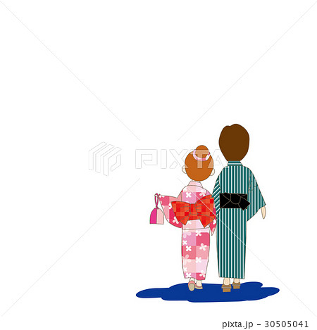 カップル後ろ姿 イラスト素材650096- フォトライブラリ