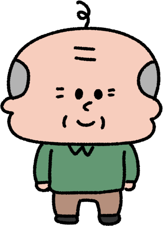 昔話に出てくる優しいおじいさんの無料 フリー イラストかわいい手描きの無料素材「てがきっず」保育園・小学校・介護施設にぴったりのフリー素材イラスト
