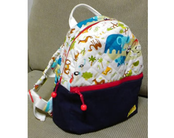 キッズリュックの作り方４ハワイアンキルトバッグのキルト・ラナイ