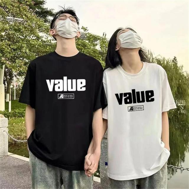 カップル ペアtシャツ 大きいサイズ tシャツ おしゃれ 英語字 黒 白 大きいサイズ オーバーサイズ お洒落 ペアルック t シャツ 英字 お揃い服コーデ カップル ペアルック Tシャツ メンズ 半袖 オシャレ コーデ tシャツ 夏 プレゼント トップスの通販はau PAY マーケット