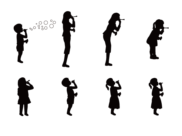 子供のシルエット 04 - 小さな画家のイラスト素材・ベクター Image 2824736