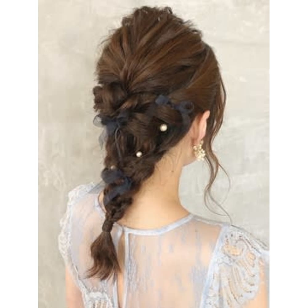 人気の編み込みサイドアップ☆ 結婚式&２次会アップスタイル♪♪元町・石川町の美容室 brotoのヘアスタイルRasysa らしさ