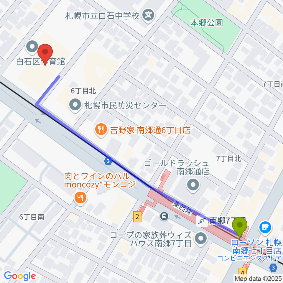 南郷７丁目駅 路線図・路線一覧 |