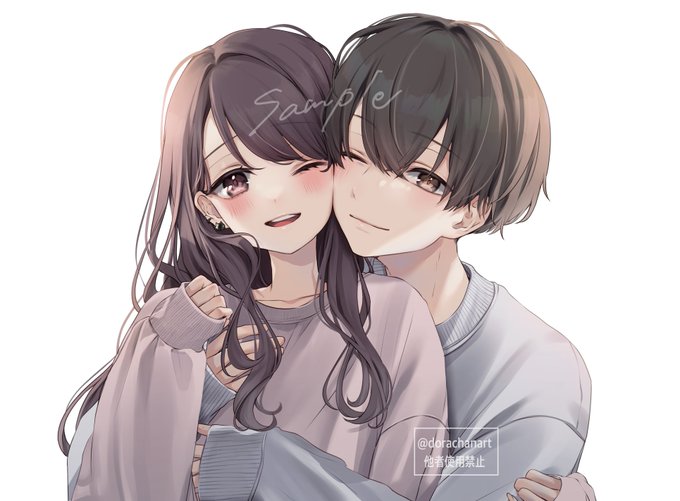 バックハグする高校生カップルイラスト - No: 23208787無料イラスト・フリー素材なら「イラストAC」