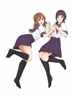 触れ合う額が生み出す親密なカップル構図イラスト・フリー素材なら「シンテリ」