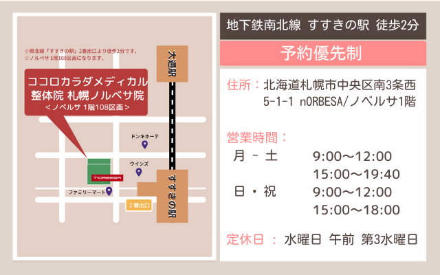 ココロカラダメディカル整体院 札幌ノルベサ院（すすきの駅徒歩 4分） の求人・転職情報一覧｜リジョブ