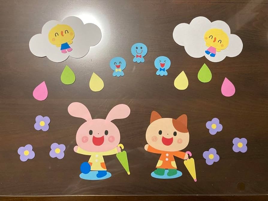 てるてるぼうず ６月の壁面画用紙 壁面飾り 保育園・幼稚園・学校・図書館その他施設 その他アート 時遊四季彩工房ユキハナ 通販17639876Creema クリーマ