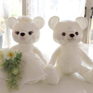 結婚祝い ペア ウェルカムスペース テディベア くま 白 レース クラシック ホワイト 友人 花以外 置物 飾り物 インテリア 結婚祝いプレゼントギフト プレゼント ウェルカムドール ウェディングドール ウェルカムベア ブライダルベア ウェディング ウエディングベア