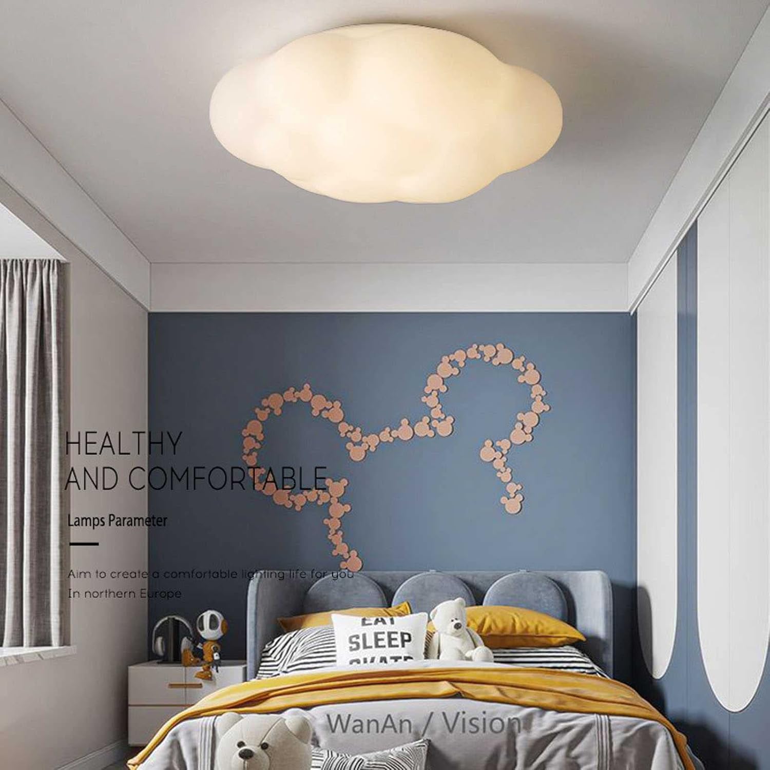 子供部屋に雲のデザインペンダント傾斜天井・吹抜けのコーディネート集