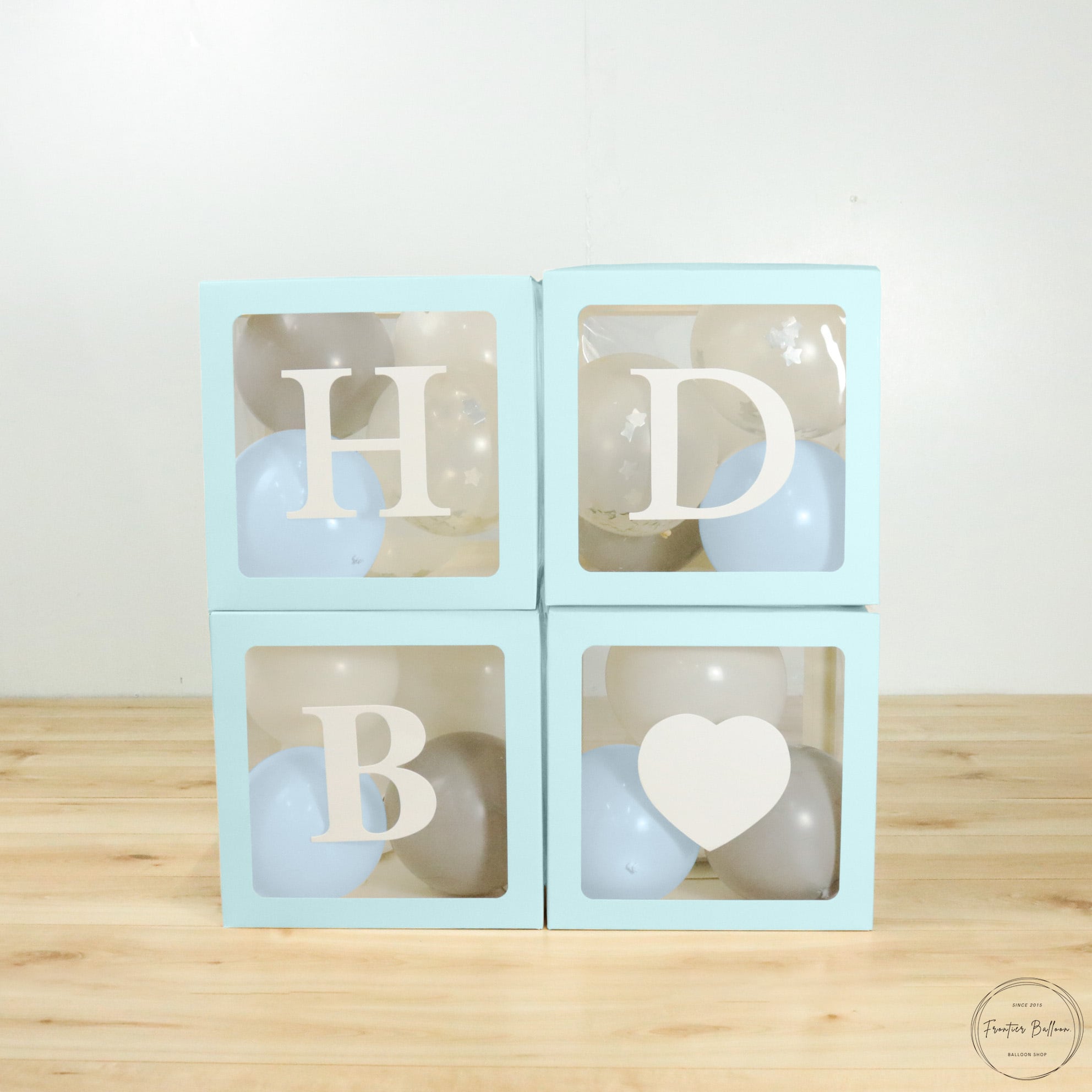 バルーンボックス 文字入れ 組み立て式 DIY ビルディングBOX ブルー系Pay ID ハロウィンバルーンボックスデコレーション オレンジ透明 ボックス ハロウィンベビーシャワー用 誕生日パーティーデコレーション ボックス