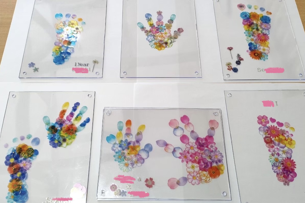 2月15日 水 のさくらんぼカフェは「お花手形アート」 - 社会福祉法人大塚和心会 幼保連携型認定こども園大塚宮崎県宮崎市