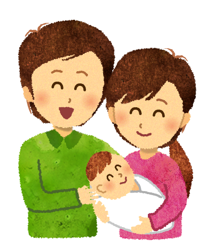 産まれたての赤ちゃん：イラスト無料